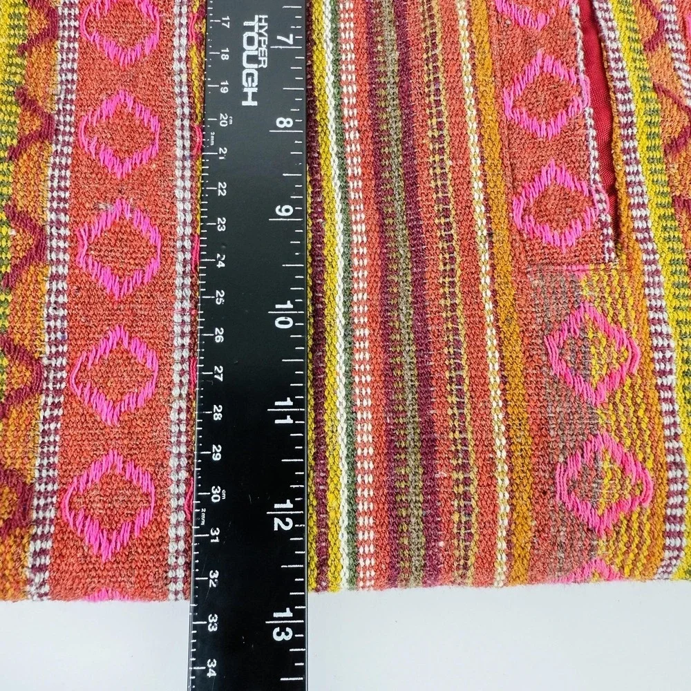 Boho Woven Crossbody Hobo Shoulder Bag Striped Multicolor Zip Pockets Hippie